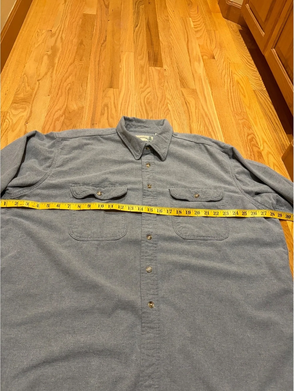 Men's vintage Fieldmaster heavyweight chamois flannel shirt XXL grey pockets